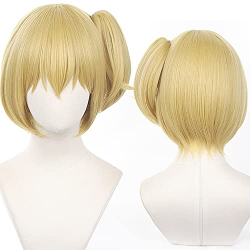 maysuwell Blonde Bob Perücke für Kostüm Perücken Frauen Kurz Glatt Anime Natürlich Weich Party Haar Perücken mit Perückenhaube