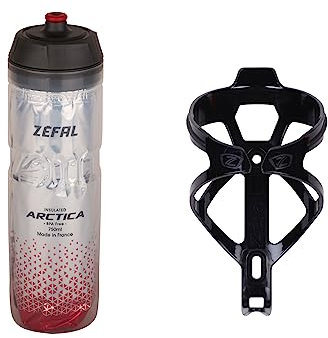 ZEFAL Pack Arctica 75 Plata-Rojo y Pulse B2 Negro - Pack de hidratación con bidón térmico para Bicicleta y portabidón para Bicicleta - Portabidón para Bicicleta con bidón de Agua - 146 g