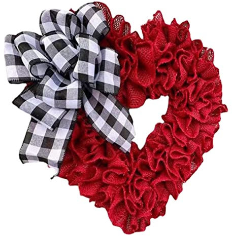 Garneck Herzförmiger Valentinstagskranz Romantische Dekoration Für Eingangstür Langlebig Und Wiederverwendbar Für Hochzeiten Und Jubiläen Schafft Festliche Atmosphäre