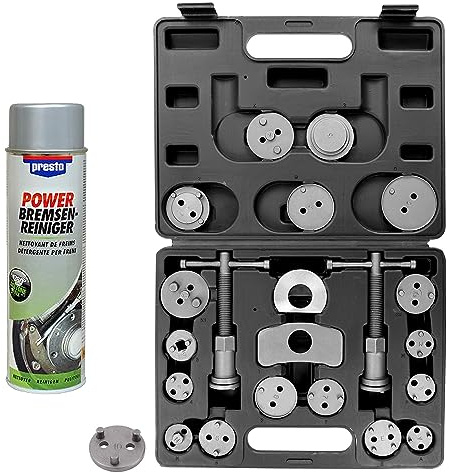 ENVA Bremskolbenrücksteller 22TLG. + 500ml Bremsenreiniger Universal Set für Bremssättel & Elektronische Parkbremsen inkl. 500ml Reiniger & Adapter Kompatibel mit Audi, BMW, VW u.v.m.