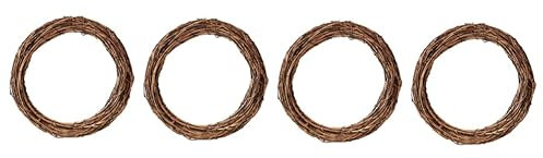Warmhm 4stücke Rattan Kranzring Handgefertigter Dekorationsrahmen Für Blumenkränze Für Tür Fenster Festlichkeiten Natürlicher Flechtstoff Für Kreative Bastelprojekte