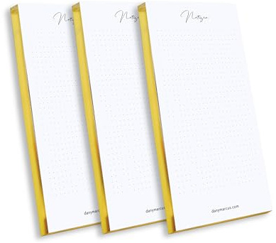 Dany Marcus Notizblock Set mit Goldschnitt, Notizblock, To-Do-Liste, DIN Lang, 100x210mm, 80 Seiten (3)