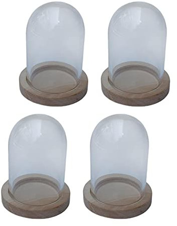 FLCPJGV Verre Cloche Dôme Fleur Couverture Dollhouse Décor Centres de Table Conteneur DIY Mini Cloche Cloche Bocal Vitrine Transparent Dôme Cloche pour La
