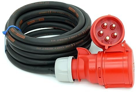 CEE Starkstromkabel (1,5m-50m) 32A Verlängerungskabel Titanex H07RN-F 5x4mm² mit PCE Shark Stecker und Kupplung, Business-Line von Event-Kabel (5 Meter)