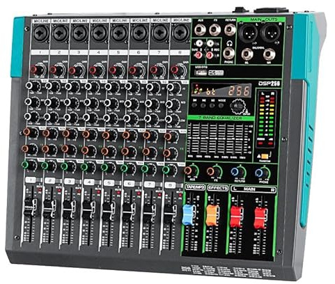 8 Kanal Mischpult Dj Mixer Stereo mit 256 DSP Effektoptionen