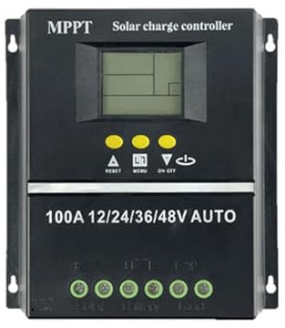 AUBEST Contrôleurs solaires, Contrôleur de Charge Solaire MPPT/PWM 100A/80A, 12V/24V/36V/48V, Outils de contrôle Automatique, Chargeur de Batterie Solaire PV avec écran LCD et Double USB(Size:100A)