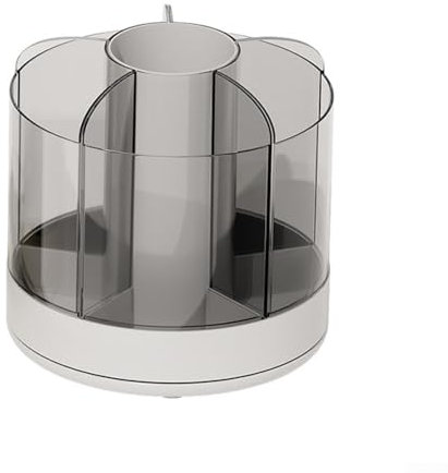 Drehbarer Stiftehalter Make-up-Pinselhalter mit 6 Fächern (weiß)