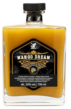 ÁGUILA MEXIKA | Mango Dream 700 ml : handwerklich hergestellter Mango-Tequila Likör alc. 20% vol. | Mit 'Tequila Blanco' 100% aus Agave | Verdauungslikör und Aperitiv.