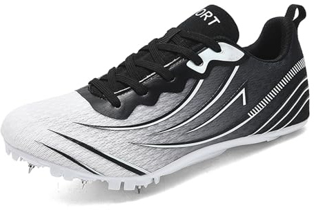 ZHENSI Zapatillas De Atletismo con Clavos para Mujer Zapatillas para Correr Carreras Saltos Atletismo,Negro,38 EU