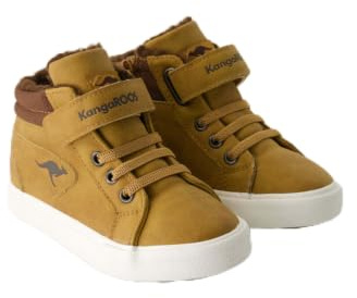 Kangaroos KAVU III Baskets Unisexes pour Enfant Jaune foncé/café Taille 26 EU, Tan Yellow Coffee, 26 EU