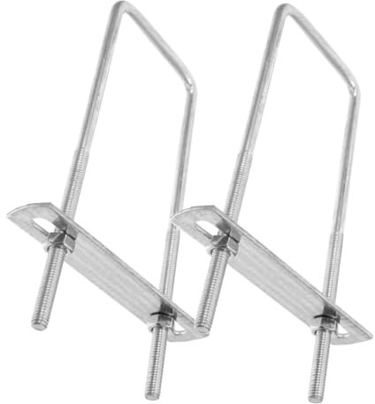 GARVALON 2pcs Square u Bolts Stainless Steel Clamp Exhaust Tube Mounting Bracket for Boat Automotive Repair