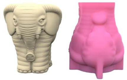 Molde de silicona con forma de elefante y yeso, para macetas, jarrón, yeso, cemento, soporte para bolígrafos