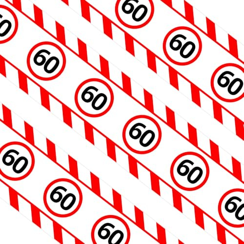 DazzJoy Absperrband 60 Geburtstag Deko, Verkehrsschild Deko 60. Geburtstag Mann Frau, 15m Absperrband Geburtstagsdeko 60, Banner Deko 60 Geburtstags Frauen Männer, 60 Jahre Jubiläum Party Geschenk