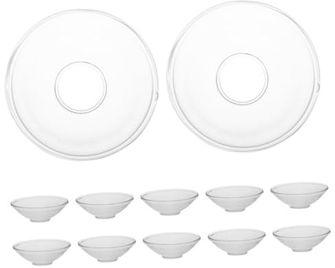 EPIGEIST 12pcs Fluted Candle Drip Catcher Clear Decorative Wax Holder Wax Drip Protector for Home Restaurant and Hotel Ambiance Enhancement