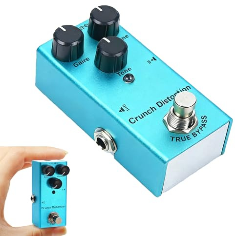 Pédale de distorsion pour guitare électrique avec boutons de gain/volume/tonalité,effets hautes/basses fréquences,mini pédale DC 9V True Bypass pour performances live,enregistrement,guitare électrique