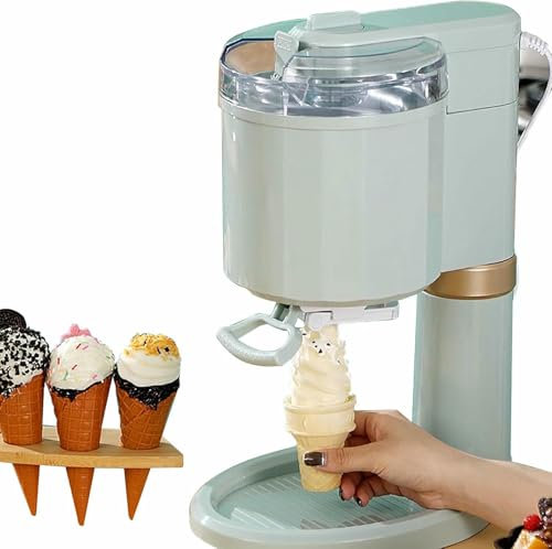 BGVYFXEZ Machine À Crème Glacée Domestique, Machine À Crème Glacée Molle Semi-Automatique, Machine À Crème Glacée Au Cornet De Yaourt pour Dessert Aux Fruits pour La mais