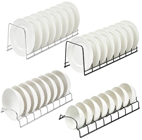 LZLINGMEI 4 Geschirrabtropfgestell Abtropfgestell, Tellerhalter Tellerständer Geschirrständer, Schrank Dish Drainer Dish Rack Edelstahl Teller Organizer für Topf Deckel Schüssel Teller Schneidebretter