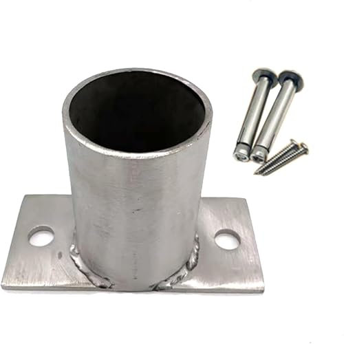 Supporto Base per palo Supporto Rotondo Per Palo In Acciaio Inossidabile 304, Ancoraggio Per Pavimenti Cemento/Legno Esterno, Kit Supporto Fai Da Te Per Cassette Postali, Pergole, Terrazze(Dia 20mm)