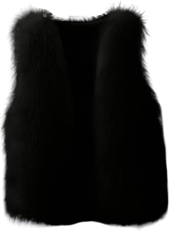 Flodxo Damen Kunstpelz Weste Plus Size Flauschige Kunstpelz Weste Winter Ärmellose Weste Elegant Casual Flauschig Bodywarmer Thermoweste Leichte Warme Jacke Oberbekleidung Fuzzy Gilet