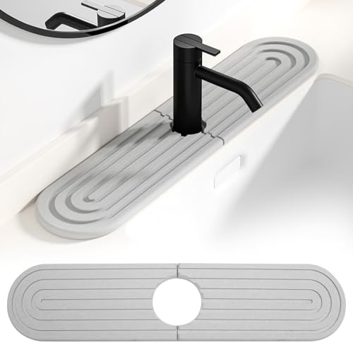 Zyiphor Tapis Robinet Diatomite Absorbant Contour Robinet Cuisine Tapis Évier de Cuisine Séchage Rapide