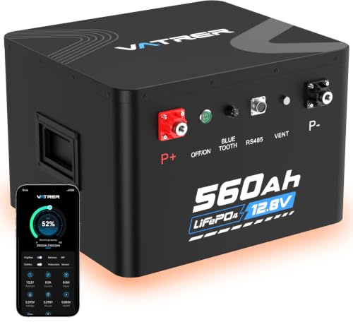 VATRER POWER 12,8V 560Ah LiFePO4 Batterie mit Selbstheizung & Bluetooth | 300A Smart BMS·7168Wh Nutzbare Energie·5000+ Zyklen·Für Wohnmobil,Caravan & Solaranlage