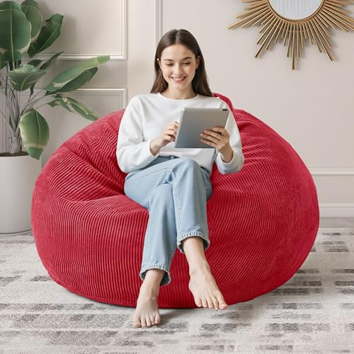 Cansunna 3FT Bean Bag Chair for Adults,3' Big Teardrop Beanbag with Filler