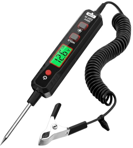Smart Circuit Tester 0.8V-100V DC Voltage Tester with Backlight Power Circuit Probe with Flashlight Digital Car Fuse Testers Measures Polarity Continuity for Automotive Light Car Battery