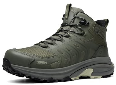 NORTIV 8 Scarponi Trekking Impermeabili Uomo Leggeri Esterno Scarpe Trekking Campeggio Arrampicata per Comfort Dura Tutto Giorno,Size 44,Army Green,SNHB26001M
