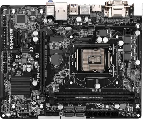 1 Placa Base B85M-HDS B85 LGA 1150 de 16 GB Compatible con i7-4790, 4770, 4590, 4430 y 4130, 2 DDR3 de 16 GB, PCI-E 3.0 Micro ATX