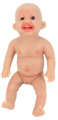 ZASCHMOY Lebensechte Wiedergeborene Babypuppe, Realistisches Süßes Lächeln-Gesicht, Weiche Silikonpuppe für Kleinkinder, und Großeltern, 6 Zoll (Mädchen)