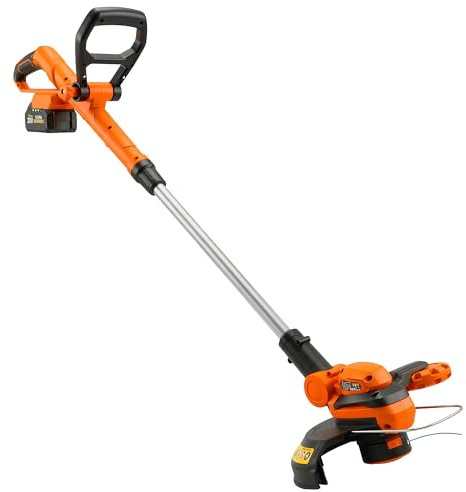 Outsunny Decespugliatore a Batteria 2 in 1 Tagliabordi 18V 2 Batterie 4Ah | Caricatore, Palo Telescopico, Testa Orientabile, Manico Regolabile, Taglio 25cm, 8000 RPM, Leggero, per Prati Giardino