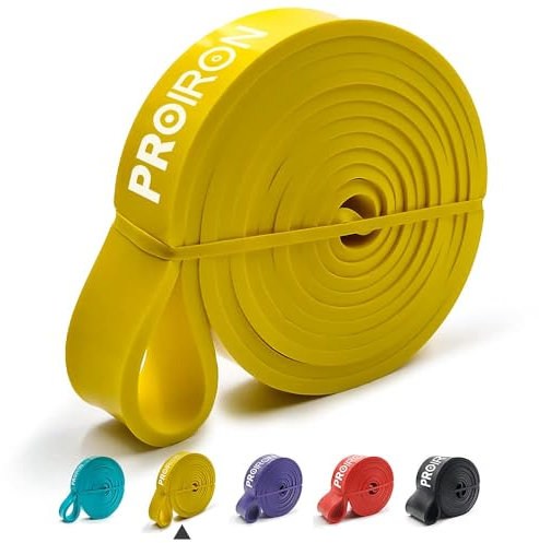 PROIRON Resistance Bands, Widerstandsbänder Set für Kraftraining, Pull Up Fitnessbänder, Bänder Krafttraining für Fitness/Sport/Muskelaufbau/Klimmzug/Yoga/Crossfit- EIN Gelb (18-31kg)