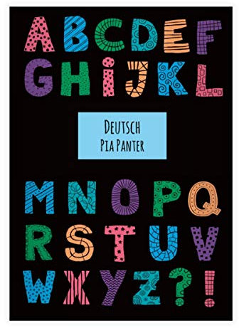 Kartenkaufrausch 16 personalisierte bunte Buchstaben DIN A5 Schulhefte, Rechenhefte auf schwarz, blau Lineatur 28 (kariertes Heft 16 Blatt/32 Seiten) Notizheft, Kladde für Schule, Universität, Büro