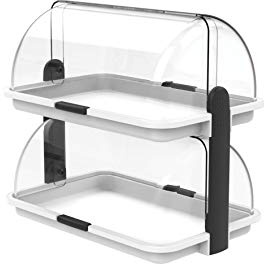 Biesse - Vitrine Présentoir pour Aliments, Moyenne, Double, Plastique (Blanc)