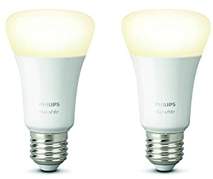 Philips Hue - Bombilla inteligente, E27, Luz cálida regulable, 9W, Compatible con Alexa y Google Home - Pack de 2 Bombillas LED inteligentes