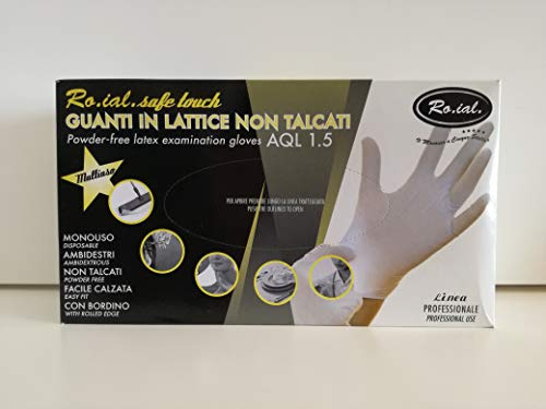 Guantes de látex sin talcar, talla L