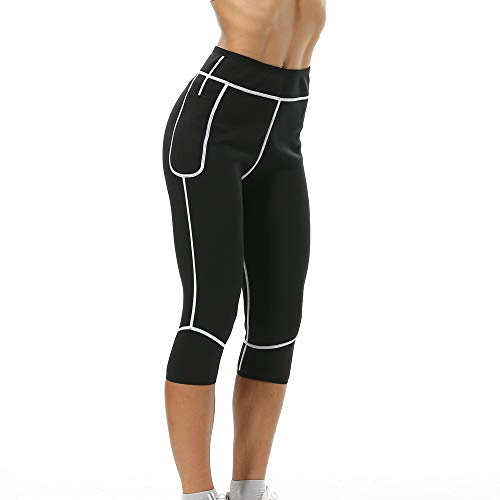 Litthing Pantalones de Sauna Adelgazantes Pantalones para Neopreno Mujer Deportivos Sauna Pantalón de Sudoración Pantalón Mallas Termicos de Neopreno