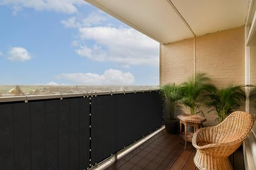 ColourTree 3' x 10' Black Fence Privacy Screen Windscreen Cover Fabric Shade Tarp Netting Mesh Cloth - Commercial Grade 170 GSM - 3 Years Warranty - (We Make Custom Size)