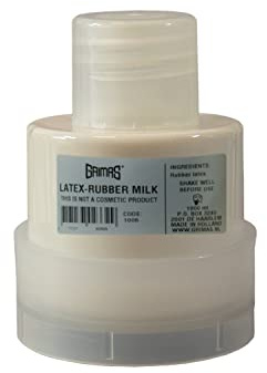 GRIMAS Latexmilch, 25ml, professionelles flüssiges Latex zur Erstellung von Special Make-Up, Zombies, Halloween, Wunden, Narben, FX Schminke und Abgüssen, trocknet transparent, Latexrubber milk