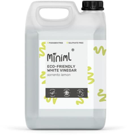 Miniml Eco White Vinegar Cleaning Sorrento Lemon Scented - All Natural Multi-Surface & Multi-Purpose Cleaner, Limescale Remover, Laundry Softener & More - 100% Vegan & Cruelty Free (5L (Pack of 1))