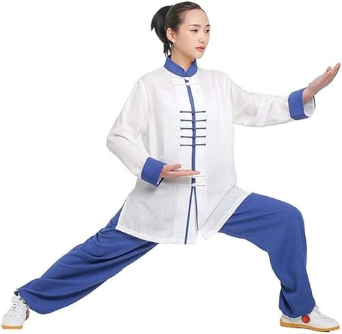 Tai Chi Uniform, Martial Arts Kung Fu Uniform Tai Chi Clothing Women,men Tai Chi Clothing Uniform Linen Long Sleeve Tai Chi Taekwondo Yoga Suit Wing Chun Zen Meditation Kung Fu Tai Chi Suit ( Color :