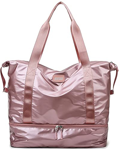 Vllcsla Sporttasche Damen Fitnessstudio mit Schuhfach - 41x23x34CM Wasserdicht Leicht Trainingstasche Duffel Bag Fitness Tasche Gym Bag für Sport, Fitness & Reisen