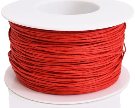 Papierdraht 100m // 2mm // Draht mit Papier umwickelt // Dekodraht Basteldraht Bindedraht zum Basteln und Dekorieren (Rot)