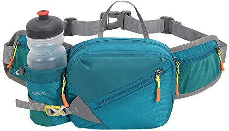 Gcroet Gürteltasche, Gürteltasche, Wandern, Bauchtasche, Laufen, Gürteltasche mit Flaschenhalter, wasserdichte Hüfttaschen, verstellbare Hundetasche für Männer und Frauen, Seegrün