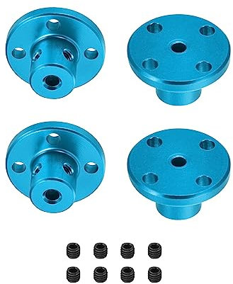DMiotech 4 Pack 4mm Innen Durchmesser H13xD10 Flansch Kupplung Anschluss Starre Leitfaden Welle Unterstützung Kuppler Welle Kupplung mit Schrauben für DIY RC Modell Motoren Himmel Blau