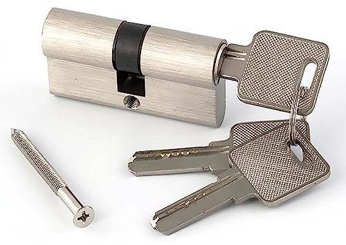 30/30mm Euro Messingzylinder, 60mm Schlüssel/Schlüsselzylinderschloss Wendeschlüssel Doppelzylinder Halbzylinder Knaufzylinder - für Alle Türtypen Balkontüren, Terrassentüren(Size:90MM(45+45))