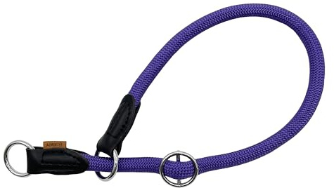 Aiminto Geflochtenes Halsband, Profi-Training-Hundehalsband, kein Ziehen, rundes Martingalhalsband, Schlupfhalsband mit verschiebbarem Stoppring, ideal für große Hunde (XL (1,27 cm) – 66 cm lang, Lila