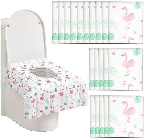 20Pcs Disposable Toilet Seat Covers Kids, Potty Seat Cover Protectors, Individually Wrapped, Waterproof for Travel, Toddlers Potty Training in Public Restrooms Hotel Bathroom (Pink)