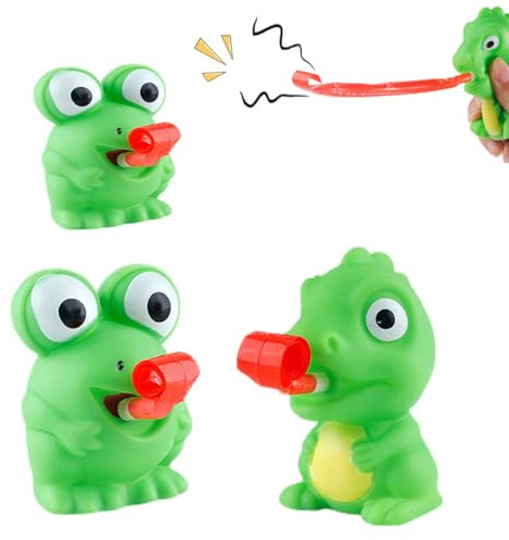 2-Pack Squeeze Spielzeug Frosch mit Zunge ausstechend, Lustige, Party Bevorzugung, Neuheit Relief Stress Squeeze Spielzeug Lustige Gags Geschenke für Kinder Erwachsene