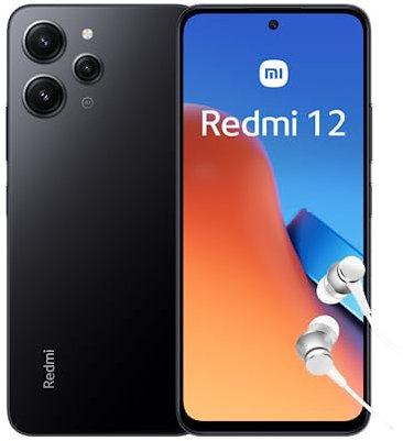 2023 Xiaomi Redmi 12, 128GB, 4GB RAM - Midnight Black (Renewed)
